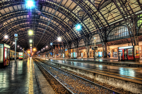 Two Hour Delay Joke Milan Train Station at Midnight by Stuck in Customs, on Flickr